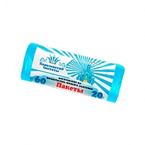 Мешки для мусора 60 л, голубые, в рулоне 20 шт., ПНД, 7 мкм, 680х580 мм, Королевство Чистоты, МК3988 (ПЭКЧ-60-20г) в зеленограде