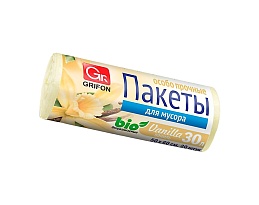 Мешки для мусора 30 л, ароматизированные, Ваниль, бежевые, в рулоне 20 шт., ПНД, 9 мкм, 560х530 мм, GRIFON Aroma, 101-020 V в зеленограде