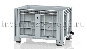 Контейнер iBox сплошной на ножках с краном серый в зеленограде