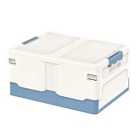 Ящик пластиковый складной белый, дно синее, 480х360х240 мм в зеленограде Ящик пластиковый складной белый, дно синее, 480х360х240 мм в зеленограде