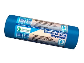 Мешки для мусора 60 л, синие, в рулоне 20 шт., ПНД, 7 мкм, 700х600 мм, MIRPACK Classik, 602051 в зеленограде