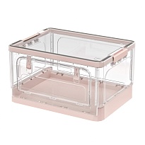 Ящик пластиковый складной прозрачный коричневый, дно розовое,490х360х280 мм, с колесиками в зеленограде Ящик пластиковый складной прозрачный коричневый, дно розовое,490х360х280 мм, с колесиками в зеленограде