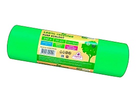 Мешки для мусора 240 л, ароматизированные, биоразлагаемые, зеленые, в рулоне 10 шт., ПВД 40 мкм, 1500х1100 мм, PURE ECOLOGY, bio24010120 в зеленограде
