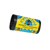 Мешки для мусора 20 л, с ушками, черные, в рулоне 30 шт., ПНД, 10 мкм, 550х440 мм, Крепакоф, 4607075710405 в зеленограде Мешки для мусора 20 л, с ушками, черные, в рулоне 30 шт., ПНД, 10 мкм, 550х440 мм, Крепакоф, 4607075710405 в зеленограде