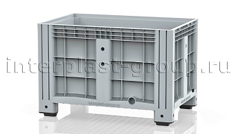 Контейнер iBox сплошной на ножках с пробкой 1 дюйм серый в зеленограде
