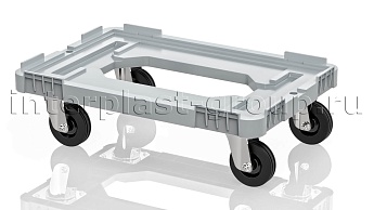Тележка пластиковая с отверстием без тормозов серая в зеленограде Тележка пластиковая с отверстием без тормозов серая в зеленограде