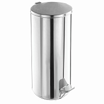 Урна для мусора с педалью, усиленное, Титан, 50 л, кольцо под мешок, нержавеющая сталь, хром в зеленограде