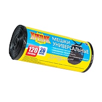 Мешки для мусора 120 л, черные, в рулоне 20 шт., ПНД, 15 мкм, 1100х700 мм, Крепак, 4607075710207 в зеленограде Мешки для мусора 120 л, черные, в рулоне 20 шт., ПНД, 15 мкм, 1100х700 мм, Крепак, 4607075710207 в зеленограде