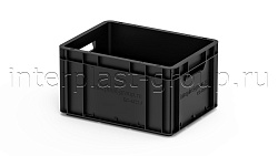 Евроконтейнер открытые ручки/усиленное дно 400х300х220 черный