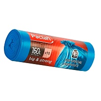 Мешки для мусора 160 л, синие, в рулоне 10 шт., ПВД, 21 мкм, 1200х870 мм, PACLAN Big&Strong, 604075 в зеленограде