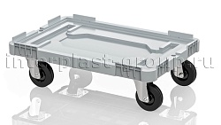 Тележка пластиковая сплошная без тормозов серая