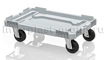Тележка пластиковая сплошная без тормозов серая в зеленограде