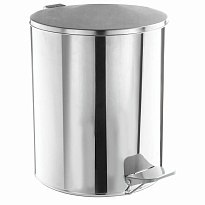 Ведро для мусора с педалью, усиленное, ТИТАН, 7 л, кольцо под мешок, нержавеющая сталь, хром в зеленограде