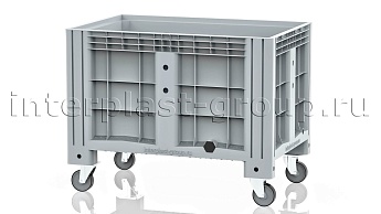 Контейнер iBox сплошной на колесах с пробкой 2 дюйма серый в зеленограде