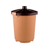 Мусорный бак с крышкой на колесах 105 л бежевый