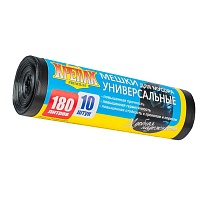 Мешки для мусора 180 л, черные, в рулоне 10 шт., ПНД, 20 мкм, 1150х800 мм, Крепак, 4607075710481 в зеленограде Мешки для мусора 180 л, черные, в рулоне 10 шт., ПНД, 20 мкм, 1150х800 мм, Крепак, 4607075710481 в зеленограде