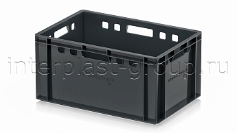 Ящик для мяса и колбасных изделий Е-3 темно-серый в зеленограде Ящик для мяса и колбасных изделий Е-3 темно-серый в зеленограде