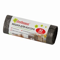 Мешки для мусора 30 л, черные, в рулоне 20 шт., ПНД, 5 мкм, 550х470 мм, Любаша эконом, 605329 в зеленограде Мешки для мусора 30 л, черные, в рулоне 20 шт., ПНД, 5 мкм, 550х470 мм, Любаша эконом, 605329 в зеленограде