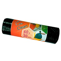Мешки для мусора 60 л, черные, в рулоне 30 шт., ПНД, 6 мкм, 640х580 мм, Концепция Быта EcoClean, 603890 в зеленограде Мешки для мусора 60 л, черные, в рулоне 30 шт., ПНД, 6 мкм, 640х580 мм, Концепция Быта EcoClean, 603890 в зеленограде