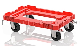 Тележка пластиковая с отверстием 2 колеса с тормозом усиленная красная в зеленограде Тележка пластиковая с отверстием 2 колеса с тормозом усиленная красная в зеленограде