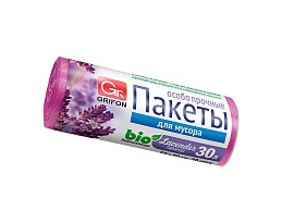 Мешки для мусора 30 л, ароматизированные, Лаванда, сиреневые, в рулоне 20 шт., ПНД, 9 мкм, 560х530 мм, GRIFON Aroma, 101-020 La в зеленограде
