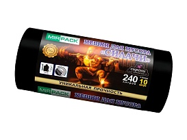 Мешки для мусора 240 л, ароматизированные, черные, в рулоне 10 шт., ПВД 40 мкм, 1500х1100 мм, СИЛАЧИ, sil24011110 в зеленограде