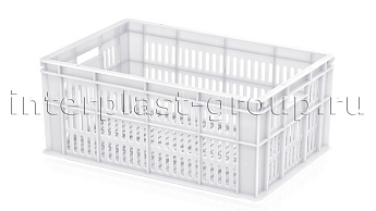 Ящик для молока, мяса, овощей и фруктов большая перфорация дно сплошное белый в зеленограде